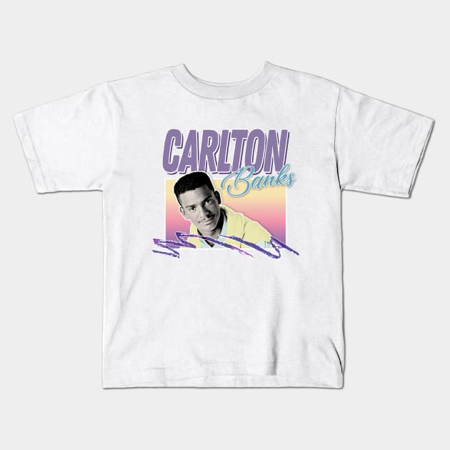 Carlton Banks // 90s Style Aesthetic Design Kids T-Shirt by DankFutura